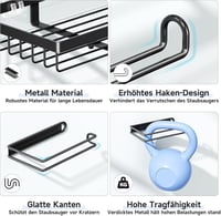 Suport de perete YYBO pentru aspiratoare verticale și de mână, cu depozitare accesorii, economisire spațiu, negru 6