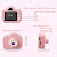 YYDadboy Gyerek Digitális Fényképezőgép, 1080P HD Videó, 2.0" Szemkímélő Kijelző, 32GB Micro SD Kártya, Játékokkal, Rózsaszín 5