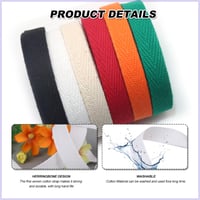 Bandă de bumbac YYTOL, 30 m, 10 mm, bandă de tivit pentru cusut, bandă țesută din bumbac pentru proiecte DIY, bandă de margine 3