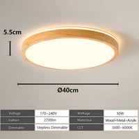 YYUTLUO LED Mennyezeti Lámpa Fa 40cm, Dimmelhető Távirányítóval, 2700-6500K 3