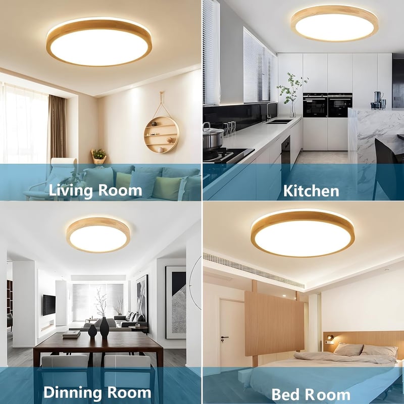 YYUTLUO LED Mennyezeti Lámpa Fa 40cm, Dimmelhető Távirányítóval, 2700-6500K