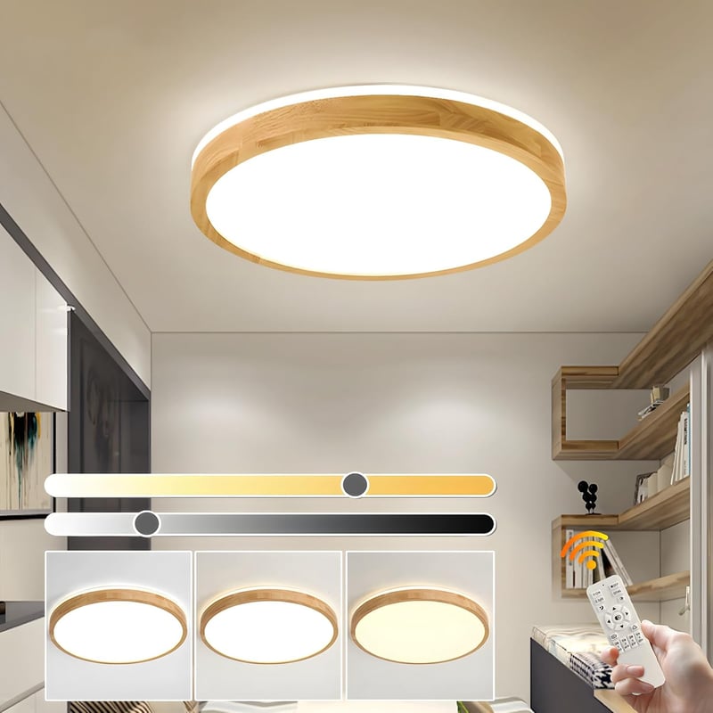 YYUTLUO LED Mennyezeti Lámpa Fa 40cm, Dimmelhető Távirányítóval, 2700-6500K
