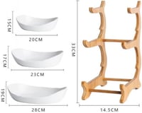 YYW 3-szintes Kerámia Gyümölcstartó Bambusz Alappal - Zöld Porcelán Tárolóállvány Konyhapultra Gyümölcsnek, Zöldségnek, Pékárunak 3