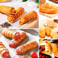 YZDZSW 21 részes rozsdamentes cannoli forma szett, nem tapadó krémsürgős kúp sütőforma kefével 5