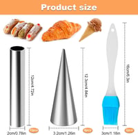 YZDZSW 21 részes rozsdamentes cannoli forma szett, nem tapadó krémsürgős kúp sütőforma kefével 2