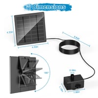 Yzert solarna fontana 1,8 W, 2026 staklena solarna pumpa za ribnjak s 8 efekata, kabel od 3 m, plutajuća vrtna fontana za pojilice za ptice, ribnjake i vrtove 5