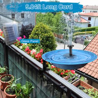 Yzert solarna fontana 1,8 W, 2026 staklena solarna pumpa za ribnjak s 8 efekata, kabel od 3 m, plutajuća vrtna fontana za pojilice za ptice, ribnjake i vrtove 3