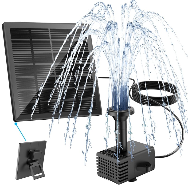Yzert solarna fontana 1,8 W, 2026 staklena solarna pumpa za ribnjak s 8 efekata, kabel od 3 m, plutajuća vrtna fontana za pojilice za ptice, ribnjake i vrtove