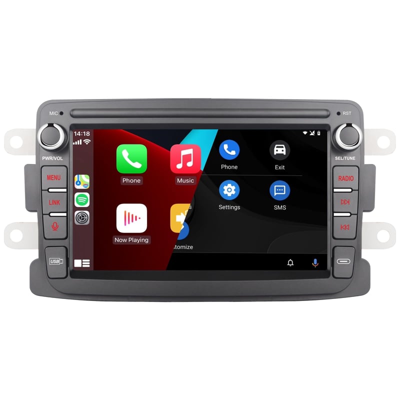 YZKONG Autorádio 7" Dotykový Multimediálny Prehrávač pre Modely Renault Dacia Duster Sandero Logan Dokker Captur - Bezdrôtový CarPl