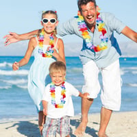 Yzpklhw 12 db Hawaii virágfüzér szett, színes lánc nyaklánc luau party dekorációhoz 6