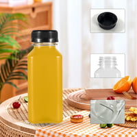 Yzpklhw 250 ml višekratne plastične bočice za sok, 10 komada, prozirne, za smoothie, voćne sokove, vodu, mlijeko, za hladnjak 5