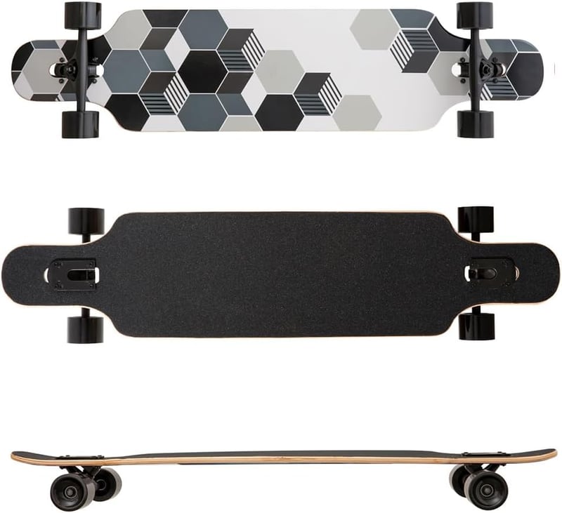 Yzszsjc 8-Rétegű Juhar Longboard Cruiser Komplett Szett PU Kerekekkel