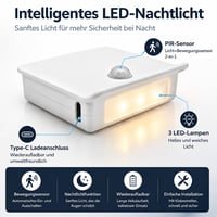 YzzYzz LED noćno svjetlo za utičnicu sa senzorom pokreta i 3 boje svjetla, pakiranje od 6 komada 7