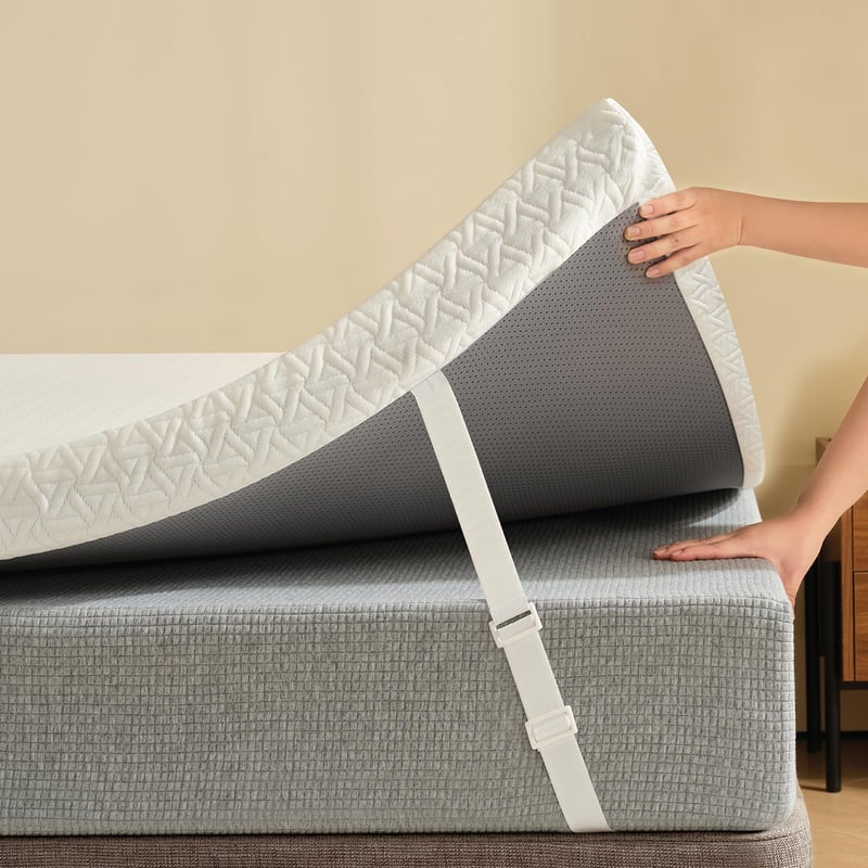 Z-hom Chránič matraca 90x190 cm, hrúbka 8 cm, z pamäťovej peny a gélu, s odnímateľným prateľným poťahom, biely, tvrdosť H2/H3, s certifikátom Oeko-Tex