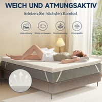 Z-hom Chránič matraca 90x190 cm, hrúbka 8 cm, z pamäťovej peny a gélu, s odnímateľným prateľným poťahom, biely, tvrdosť H2/H3, s certifikátom Oeko-Tex 2