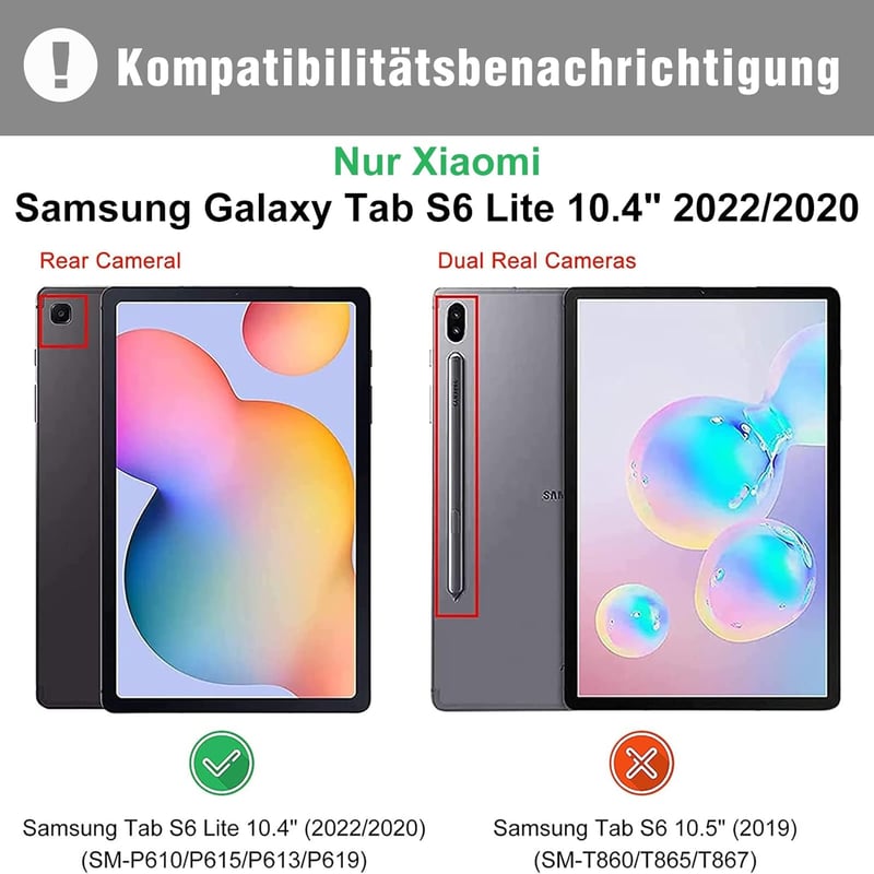 Zabatoco Samsung Galaxy Tab S6 Lite 10.4" Billentyűzetes Tok QWERTZ Mágneses Bluetooth