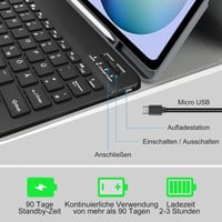 Zabatoco Samsung Galaxy Tab S6 Lite 10.4" Billentyűzetes Tok QWERTZ Mágneses Bluetooth 4