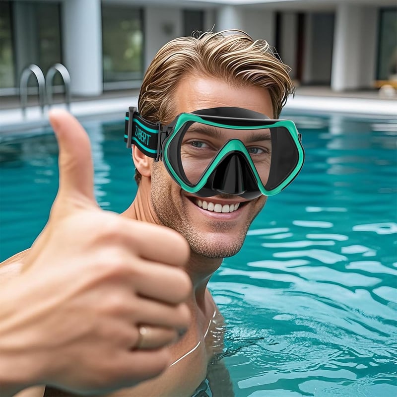 ZABERT M1 búvárkodás úszószemüveg felnőtteknek, kényelmes rugalmas fejpánt, snorkel maszk
