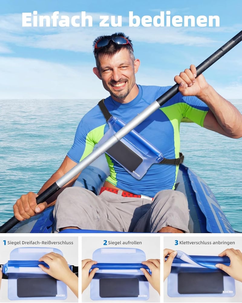 Zacro 2 db Vízálló Telefontok Állítható Pánttal - Pénztárca és Okostelefon Védőtok Strandoláshoz, Vízi Sportokhoz, Kerékpározáshoz és Túrázá