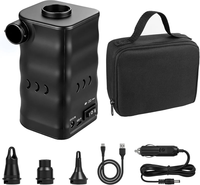 Zacro 6000 mAh elektromos légpumpa, hordozható, 2 az 1-ben felfújás-leeresztés