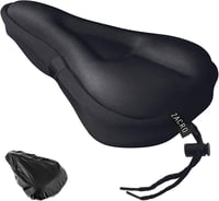 Zacro Gél Nyeregborítás Kerékpárüléshez - Vízálló Ülésvédő Párna Férfiaknak és Nőknek, Fekete, 28x19 cm, Univerzális MTB, Városi és Elektrom - Black, 28cm x 19cm 1