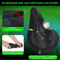 Zacro Gél Nyeregborítás Kerékpárüléshez - Vízálló Ülésvédő Párna Férfiaknak és Nőknek, Fekete, 28x19 cm, Univerzális MTB, Városi és Elektrom - Black, 28cm x 19cm 2