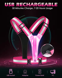 Zacro LED futógilet fényvisszaverő USB töltős futólámpa kerékpározáshoz 4