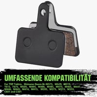 Zacro Tárcsafék Betét Kerékpárhoz - Kompatibilis Tektro, Shimano, TRP, Deore Modellekkel - MTB, E-bike Fékbetét Szett 4 db 2