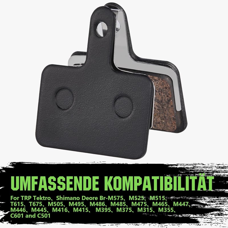 Zacro Tárcsafék Betét Kerékpárhoz - Kompatibilis Tektro, Shimano, TRP, Deore Modellekkel - MTB, E-bike Fékbetét Szett 4 db