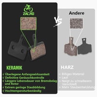 Zacro Tárcsafék Betét Kerékpárhoz - Kompatibilis Tektro, Shimano, TRP, Deore Modellekkel - MTB, E-bike Fékbetét Szett 4 db 3