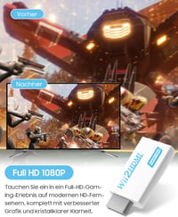 Zacro Wii HDMI Adapter - Full HD 1080P Konverter Nintendo Wii Konzolhoz - Videó és Hang Átalakító 1m HDMI Kábellel 2