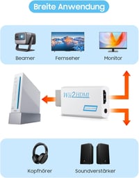 Zacro Wii HDMI Adapter - Full HD 1080P Konverter Nintendo Wii Konzolhoz - Videó és Hang Átalakító 1m HDMI Kábellel 4