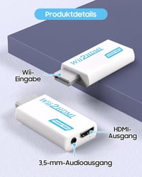 Zacro Wii HDMI Adapter - Full HD 1080P Konverter Nintendo Wii Konzolhoz - Videó és Hang Átalakító 1m HDMI Kábellel 6