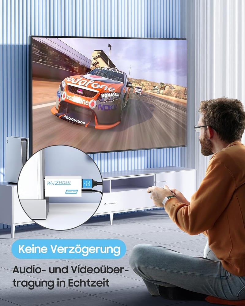 Zacro Wii HDMI Adapter - Full HD 1080P Konverter Nintendo Wii Konzolhoz - Videó és Hang Átalakító 1m HDMI Kábellel