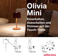 Zafferano Olivia Mini hordozható asztali lámpa érintésvezérléssel, dimmer, sötétszürke - Darkgray, With charger - new version 5