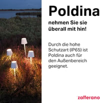 Zafferano Poldina Újratölthető LED Asztali Lámpa - Darkgray, Lamp with charger 3