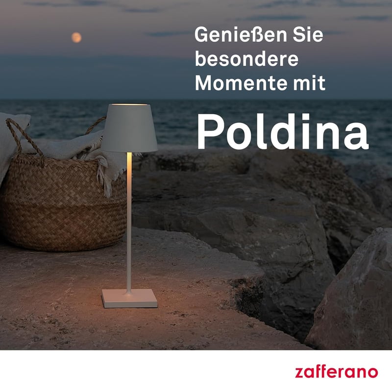 Zafferano Poldina Újratölthető LED Asztali Lámpa - Darkgray, Lamp with charger