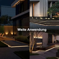 Bandă LED solară de exterior ZAIYW 15 m, IP68 rezistentă la apă, 300 LED-uri, alb cald, cu variator, telecomandă și temporizator, autoadezivă, pentru decorarea gardului de grădină 6