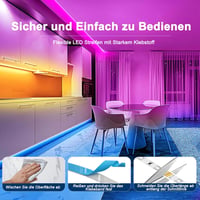 ZAIYW 2m RGB LED szalag távirányítóval, 60 LED 5050 vízálló háttérvilágítás - 2 Meter, Red / Green / Blue 3