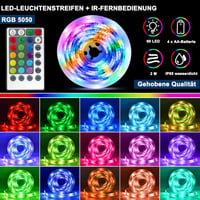 ZAIYW 2m RGB LED szalag távirányítóval, 60 LED 5050 vízálló háttérvilágítás - 2 Meter, Red / Green / Blue 2
