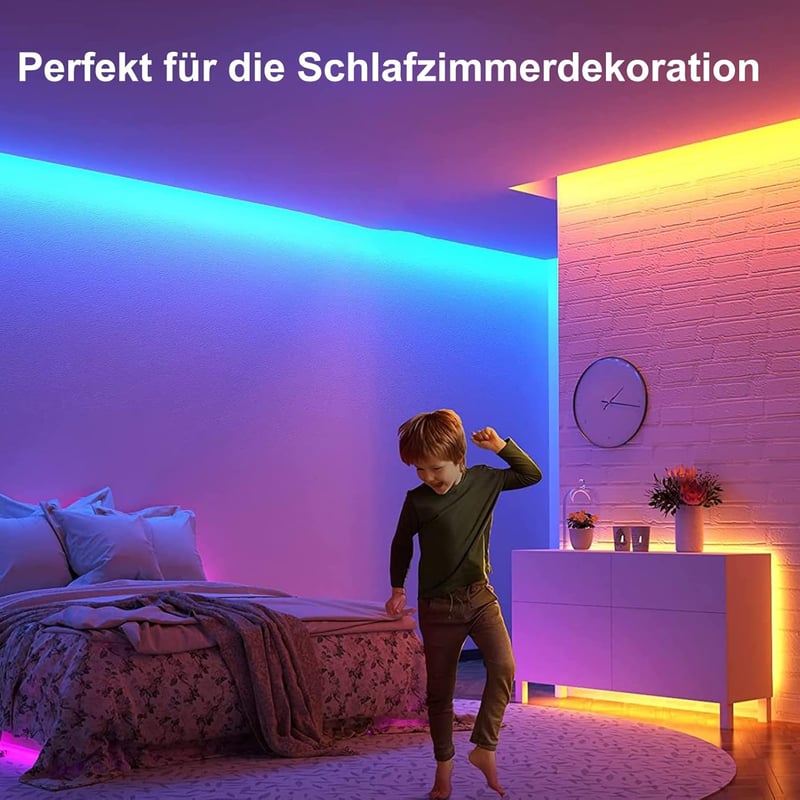 ZAIYW 2m RGB LED szalag távirányítóval, 60 LED 5050 vízálló háttérvilágítás - 2 Meter, Red / Green / Blue