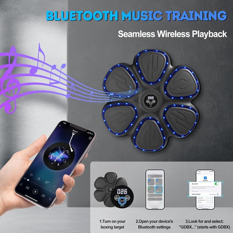 ZAKVOP Bluetooth Boxzzsák LED Kijelzővel, Edzéspad Kesztyűvel és Akkumulátorral