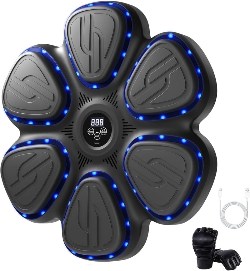 ZAKVOP Bluetooth Boxzzsák LED Kijelzővel, Edzéspad Kesztyűvel és Akkumulátorral