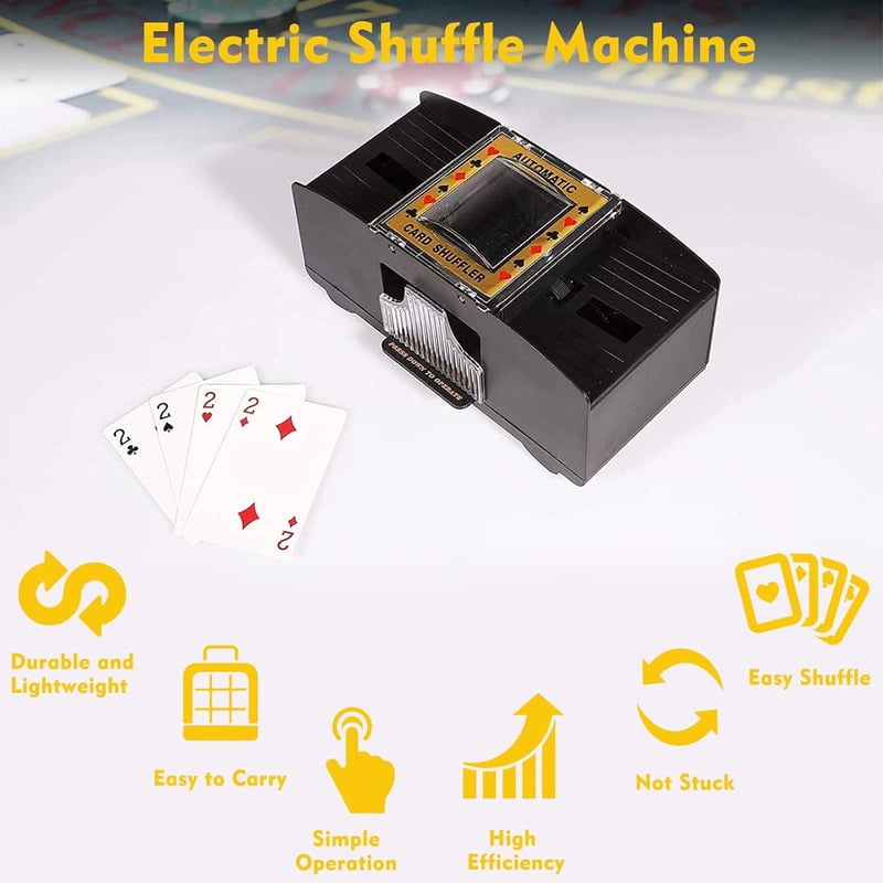ZAKVOP Elektromos Kártyakeverő 1-2 Paklihoz, Automatikus Keverő Pókerhez UNO Skyjo