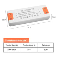 ZAKVOP LED Tápegység 24V 60W, 230V-ról 24V-ra, G4 GU5.3 MR11 MR16 szalagokhoz 2