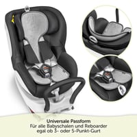 Zamboo Comfort podložka do autosedačky pre vajíčka a protismerné autosedačky (Maxi-Cosi, Cybex, Römer) - Priedušná letná vložka proti poteniu, sivá 2