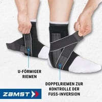 Orteză de gleznă Zamst A1 - Reglabilă, pentru entorse grave și instabilitate cronică, pentru sport, formă anatomică, negru, mărimea M, piciorul drept 4