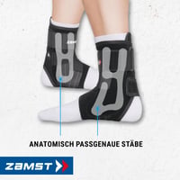 Orteză de gleznă Zamst A1 - Reglabilă, pentru entorse grave și instabilitate cronică, pentru sport, formă anatomică, negru, mărimea M, piciorul drept 5