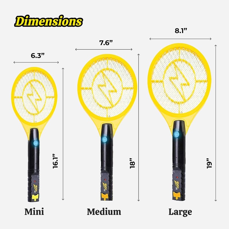 ZAP IT! Mini elektromos rovarirtó ütő 2 dbos tölthető LED fény, elektromos szúnyog és bögölyirtó