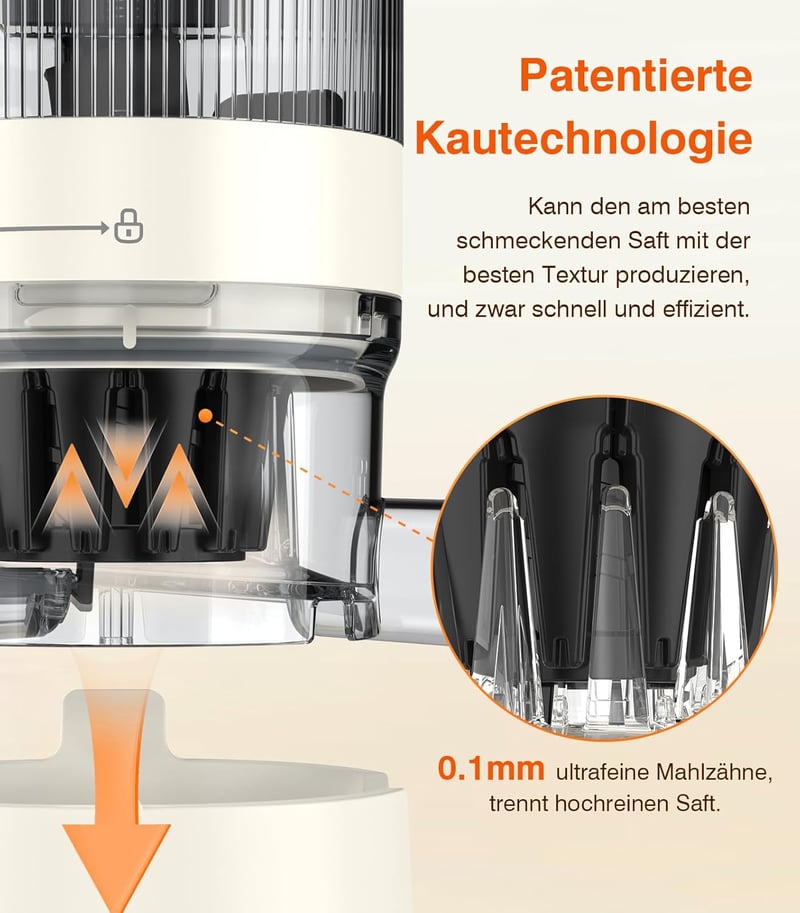 Zasmira Lassú Gyümölcscentrifuga 120mm Nyílással, 99,6% Gyümölcslé Tisztaság